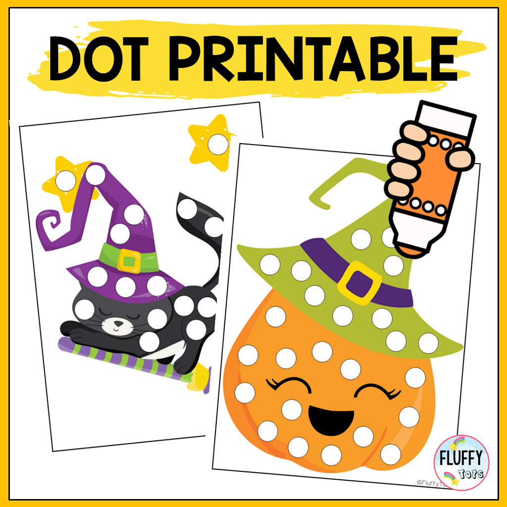 4 Pages of Fun Halloween Dot Printables Kids Activities 12