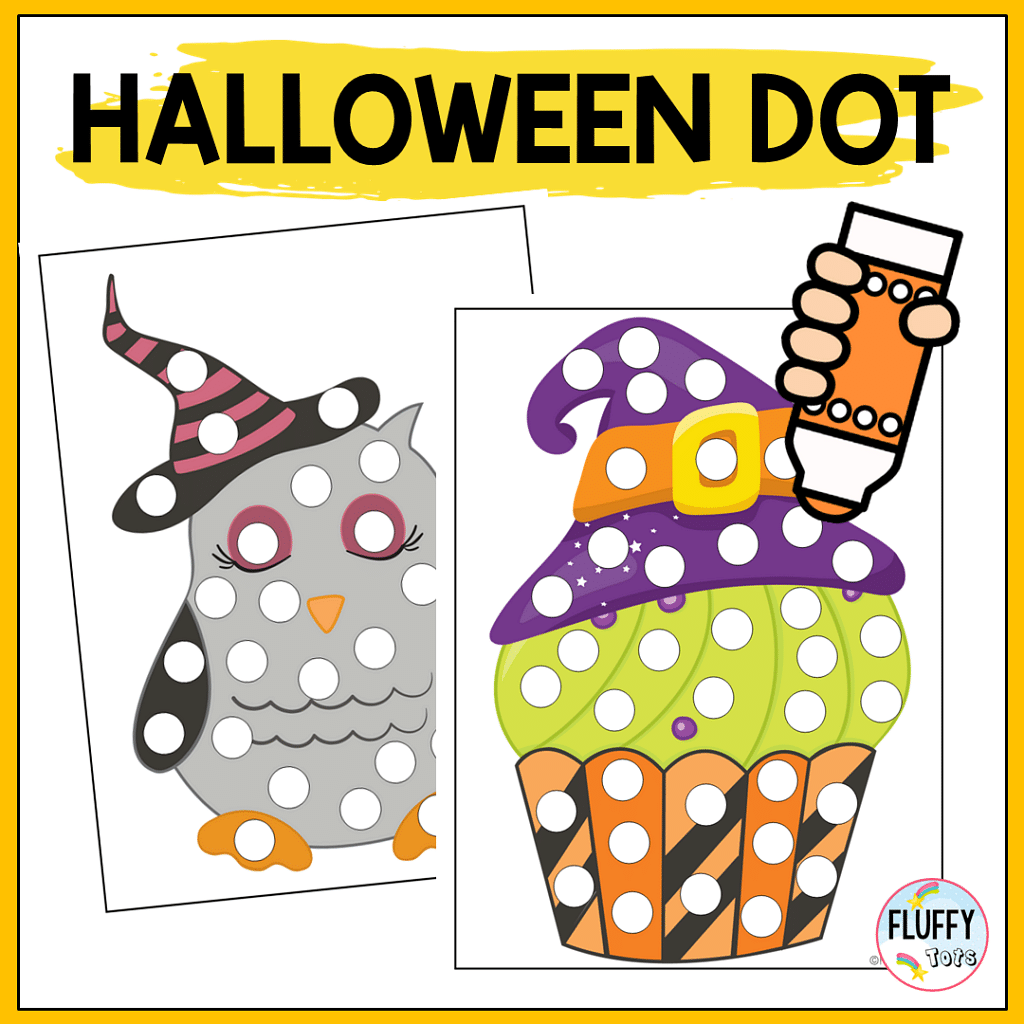 4 Pages of Fun Halloween Dot Printables Kids Activities 13