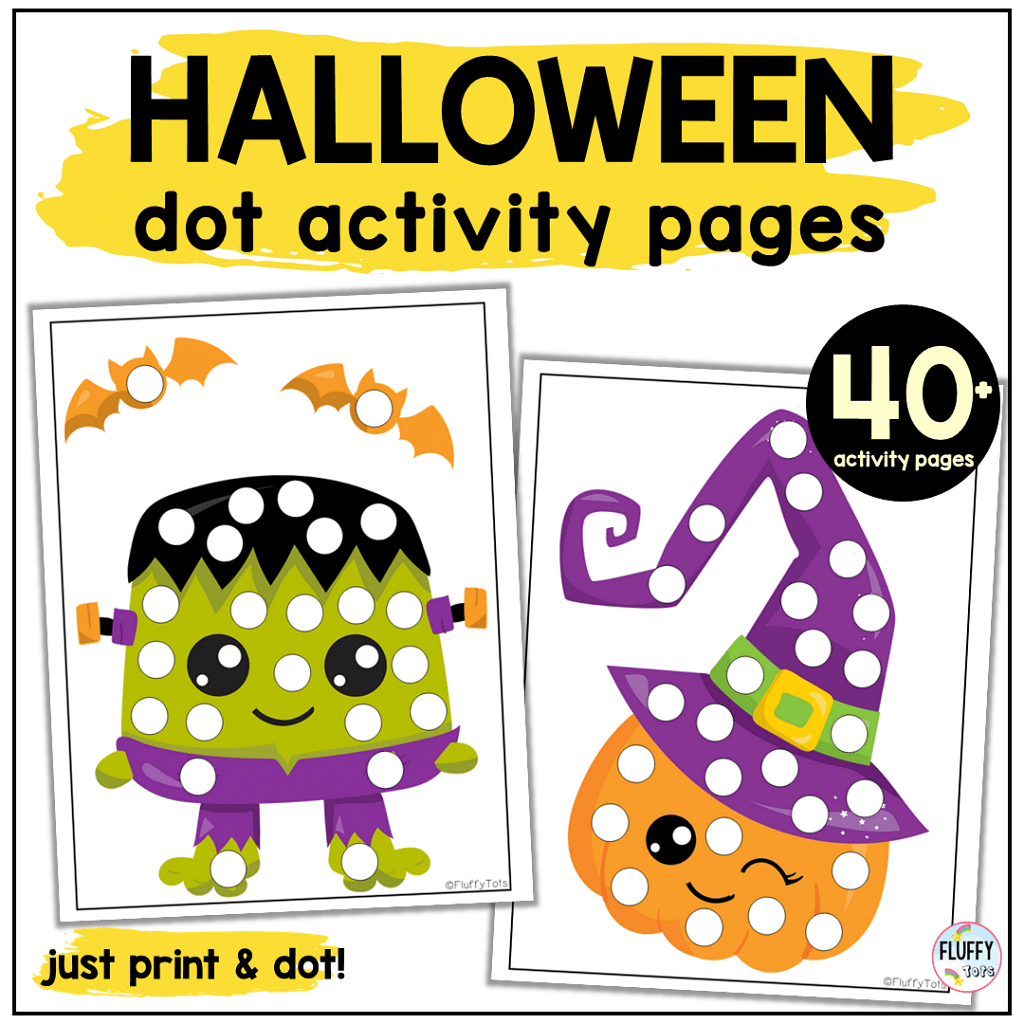 4 Pages of Fun Halloween Dot Printables Kids Activities 14