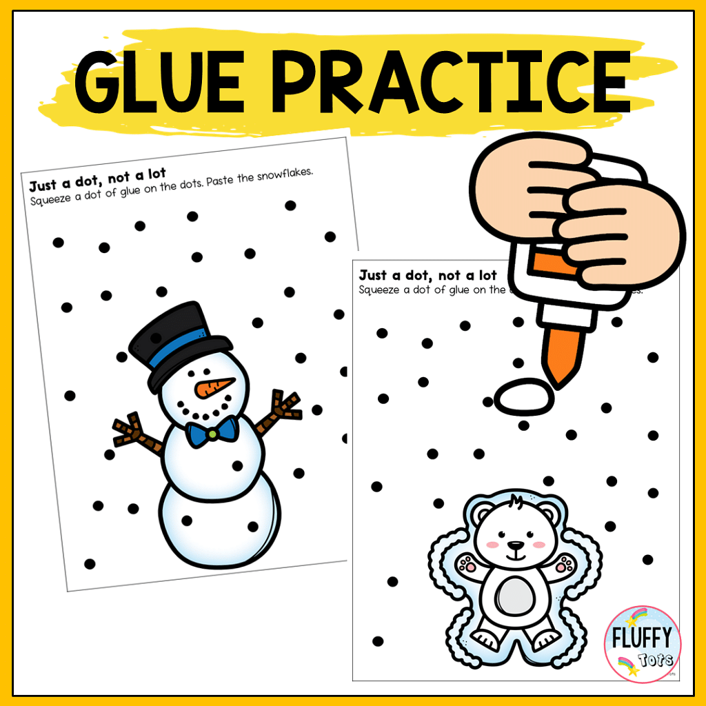 Winter Printables Kids Activities fine motor glue practice
