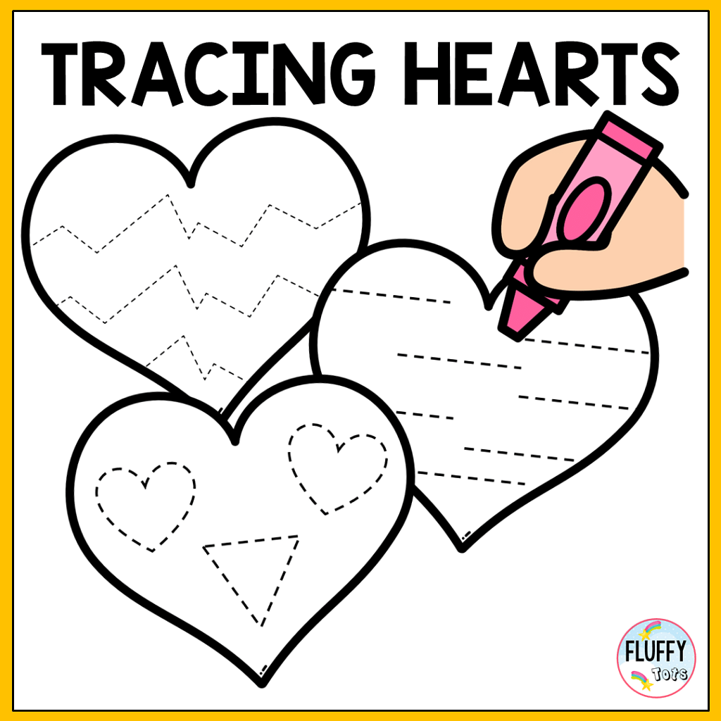 Valentine's Day Preschool Printable tracing hearts