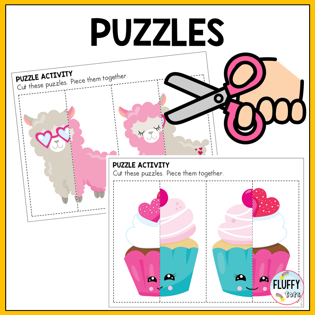 Puzzle Valentine's Day Preschool Printable