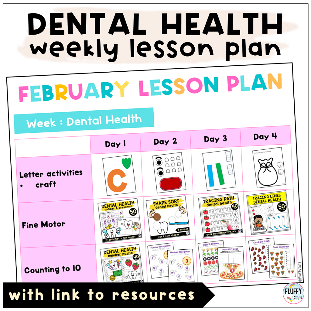 February Dental Health lesson plan for toddler and preschool