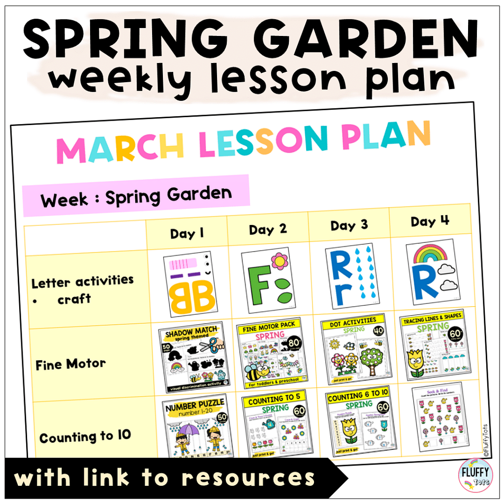 Spring Lesson Plan for toddler and preschool