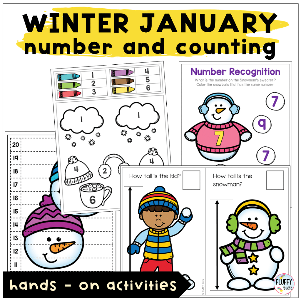 winter lesson plan for number and counting math preschool