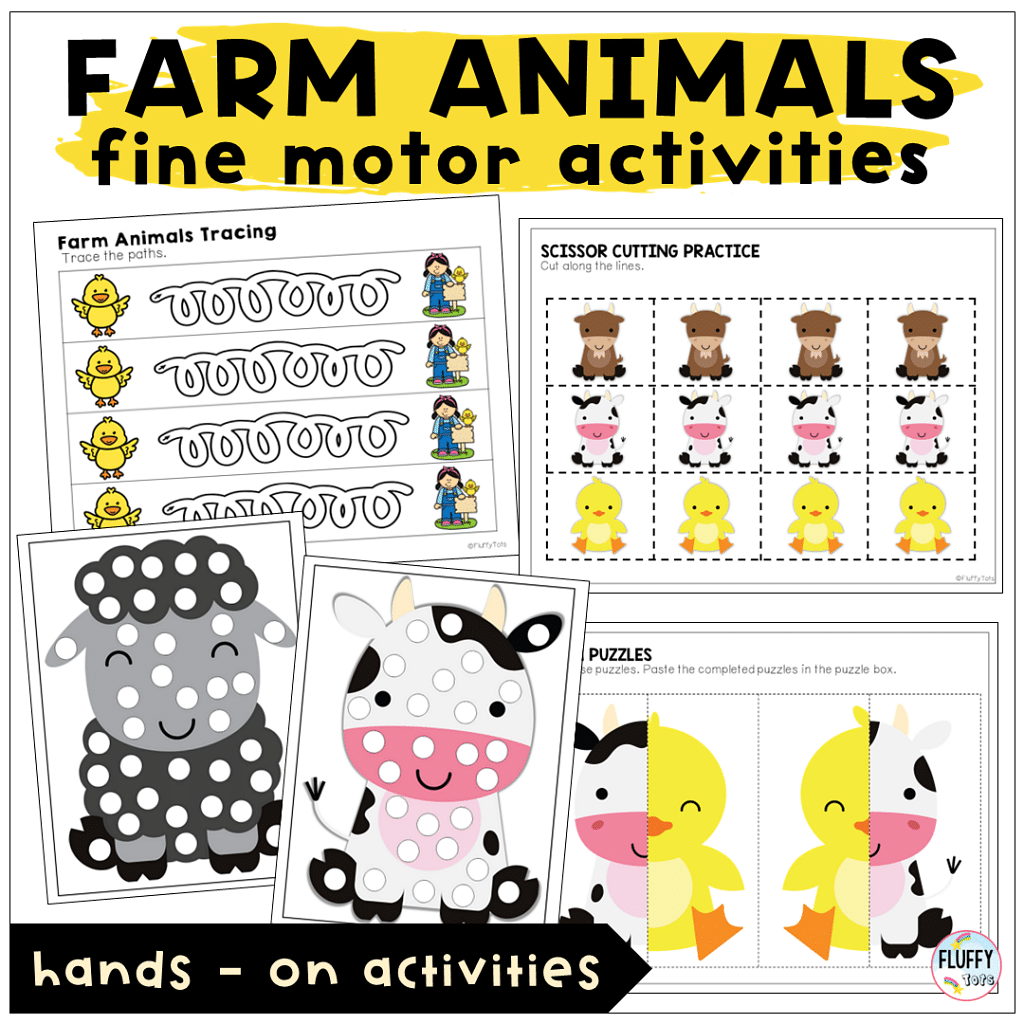 Fine motor activities for farm animals lesson plans for preschool