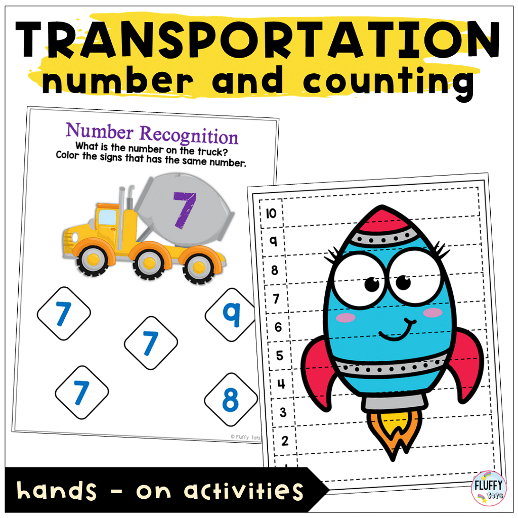 math preschool for transportation lesson plan