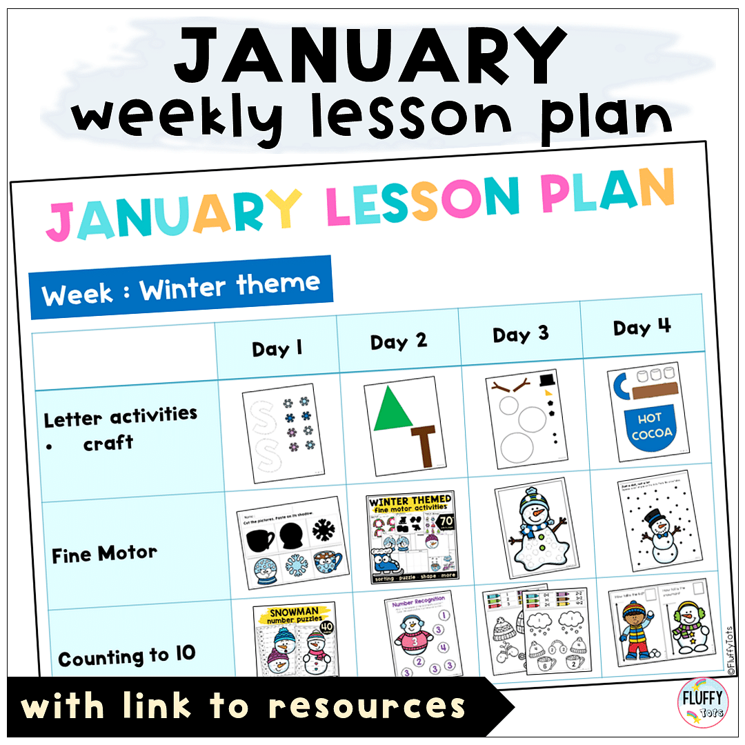 Easy Winter Lesson Plan Ideas for Toddler and Preschoolers with 3 Main