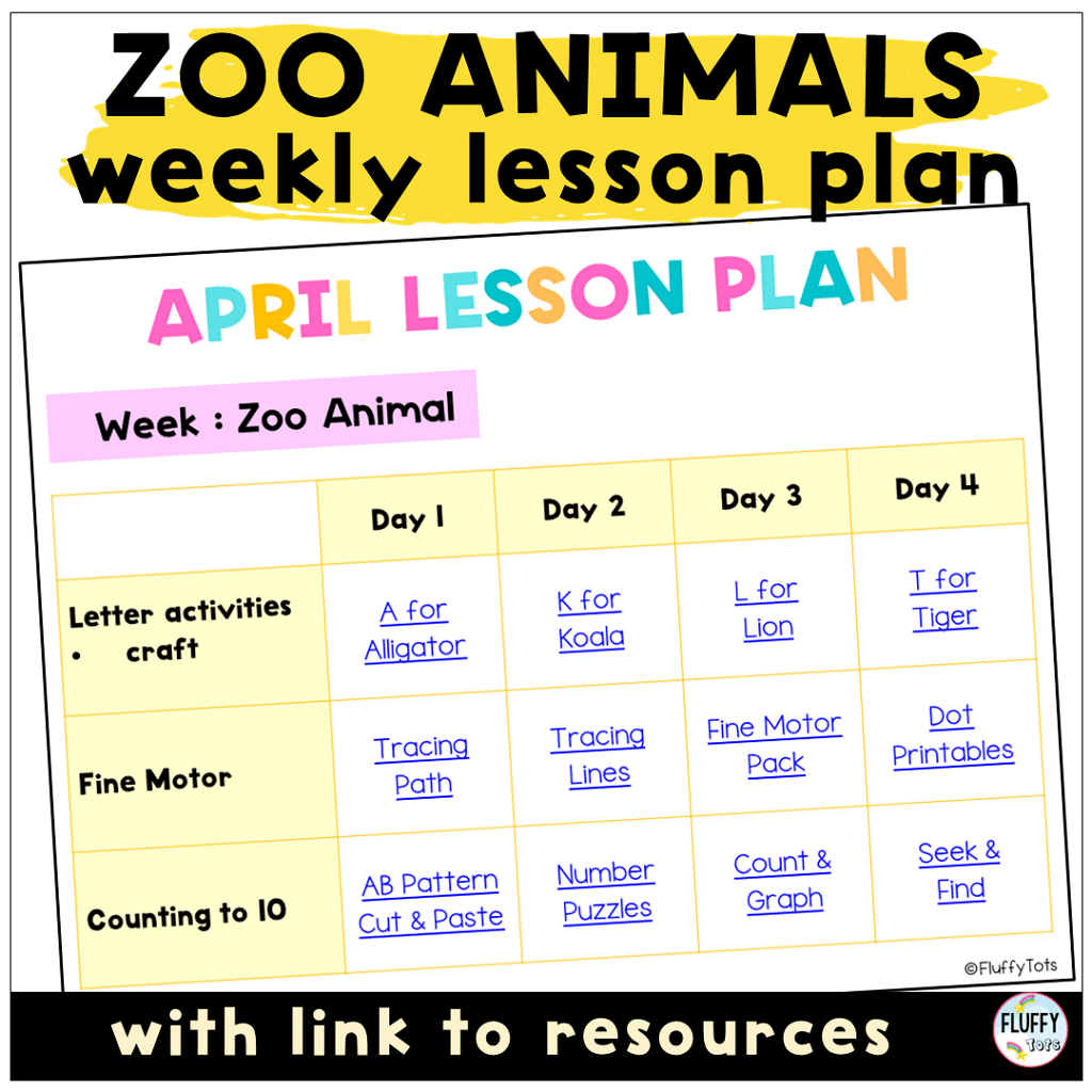 zoo animals lesson plans for preschoolers