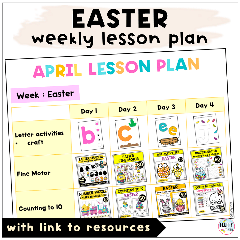 Colorful Easter Lesson Plans for Toddler and Preschool for 4 Exciting Days 4