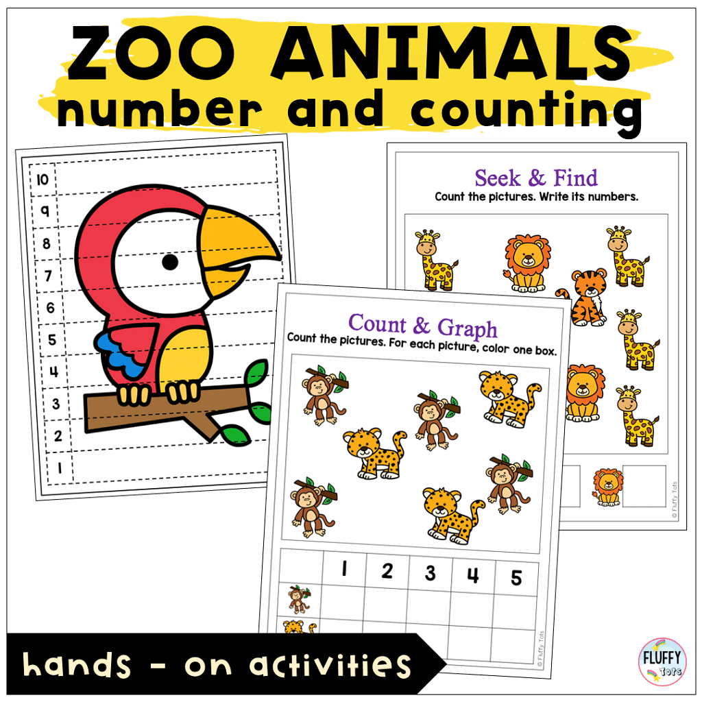 zoo animals lesson plans math counting preschoolers