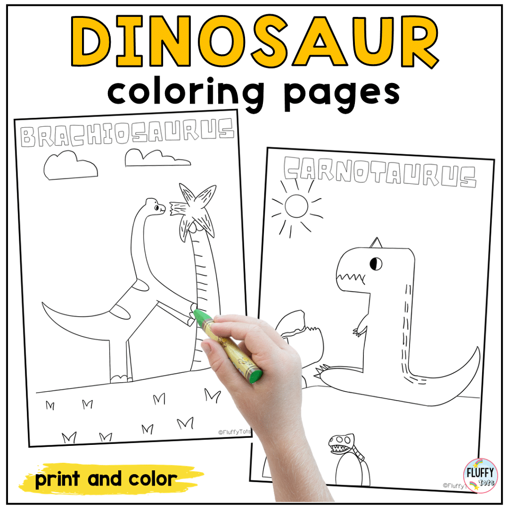 Dinosaur Coloring Page: 2 Fun Coloring Pages for Kids 2