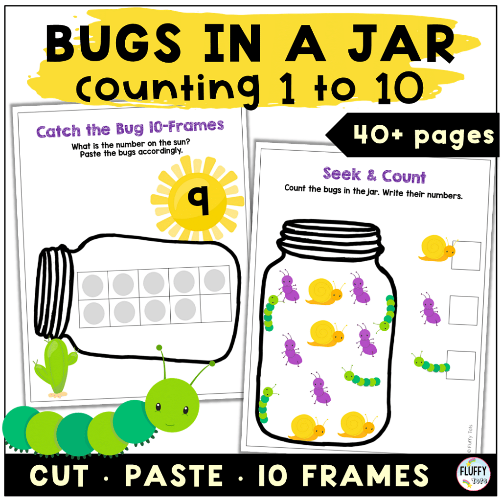 Bugs 10-Frames : FREE 10 Low Prep Task Cards 2