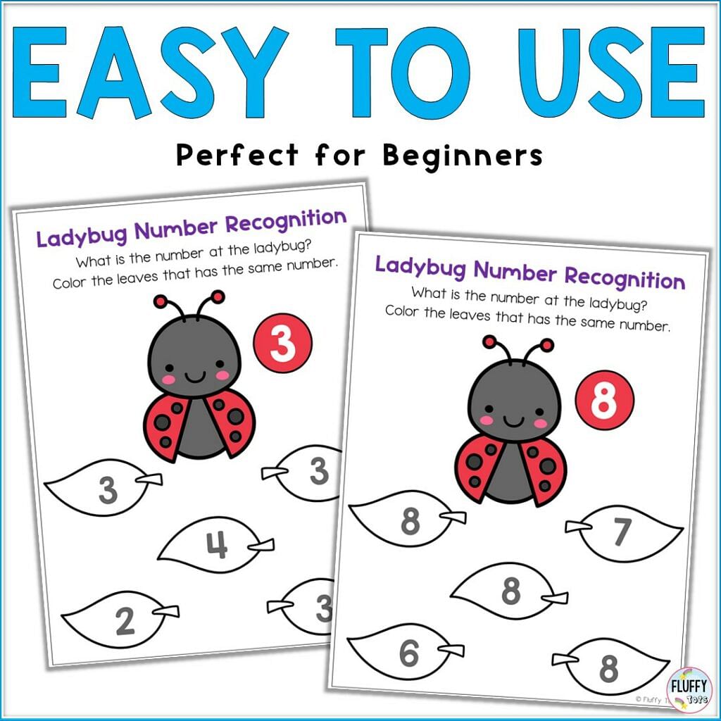 Fun and Easy Bugs 1 to 10 Number Recognition for Preschool Kids 17