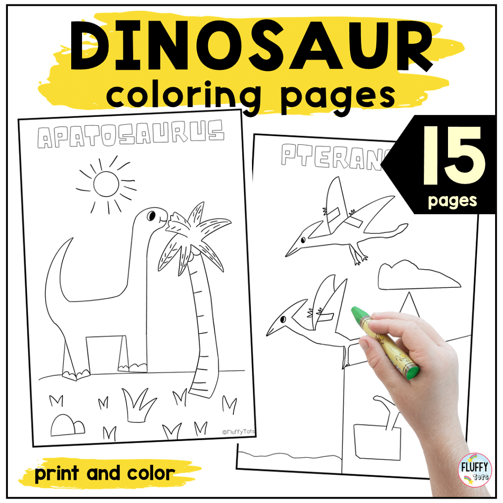 Dinosaur Coloring Page: 2 Fun Coloring Pages for Kids 1