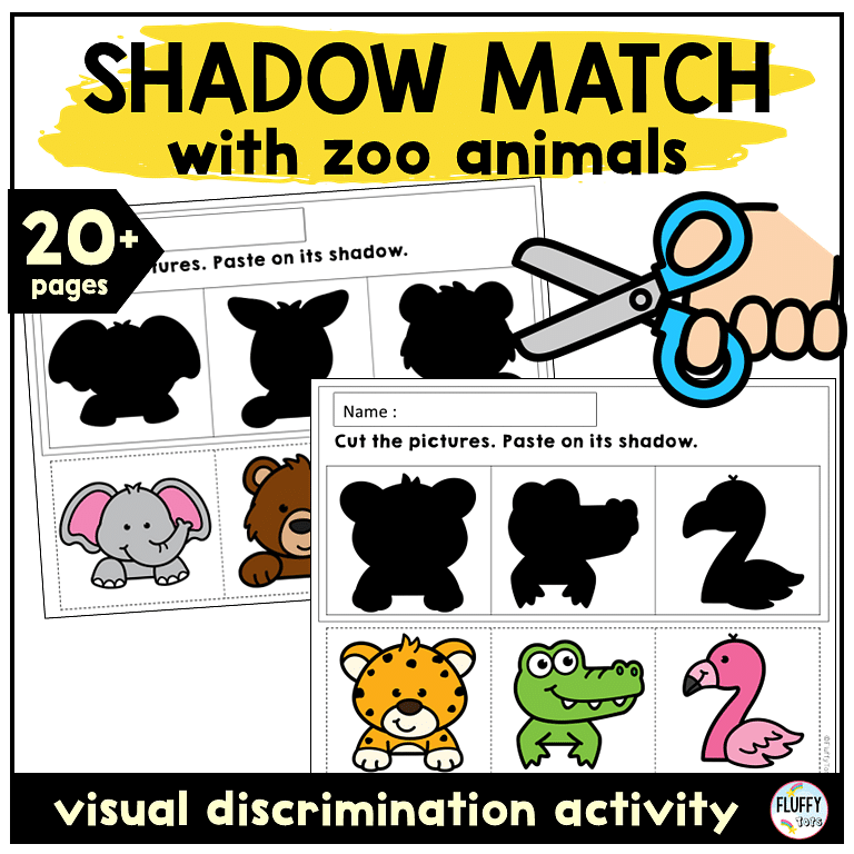 Fun Animal Shadow Matching Worksheets 1