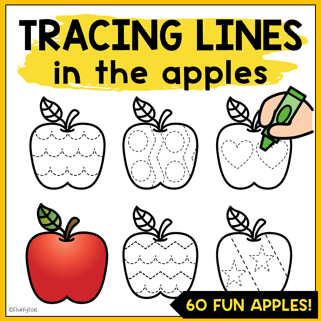 4 Ideas How to Teach Tracing Lines in a Fun Way by Using Apple Tracing Worksheet 2
