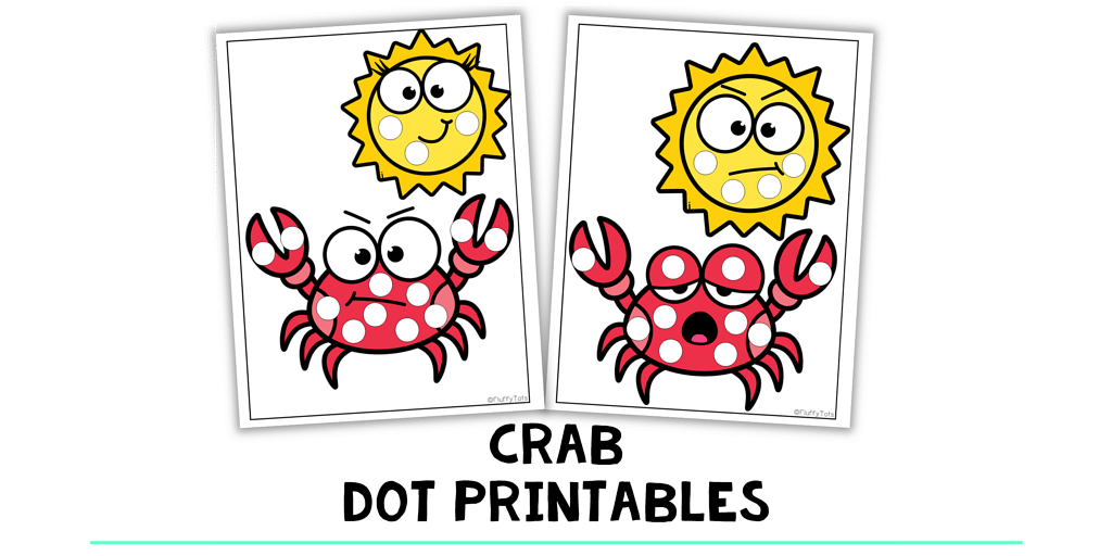 crab dot printable preschool activities