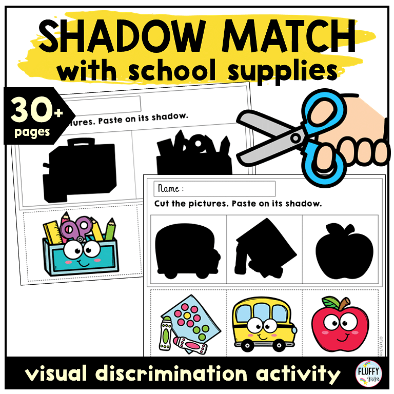 preschool shadow matching worksheets for visual discrimination activities