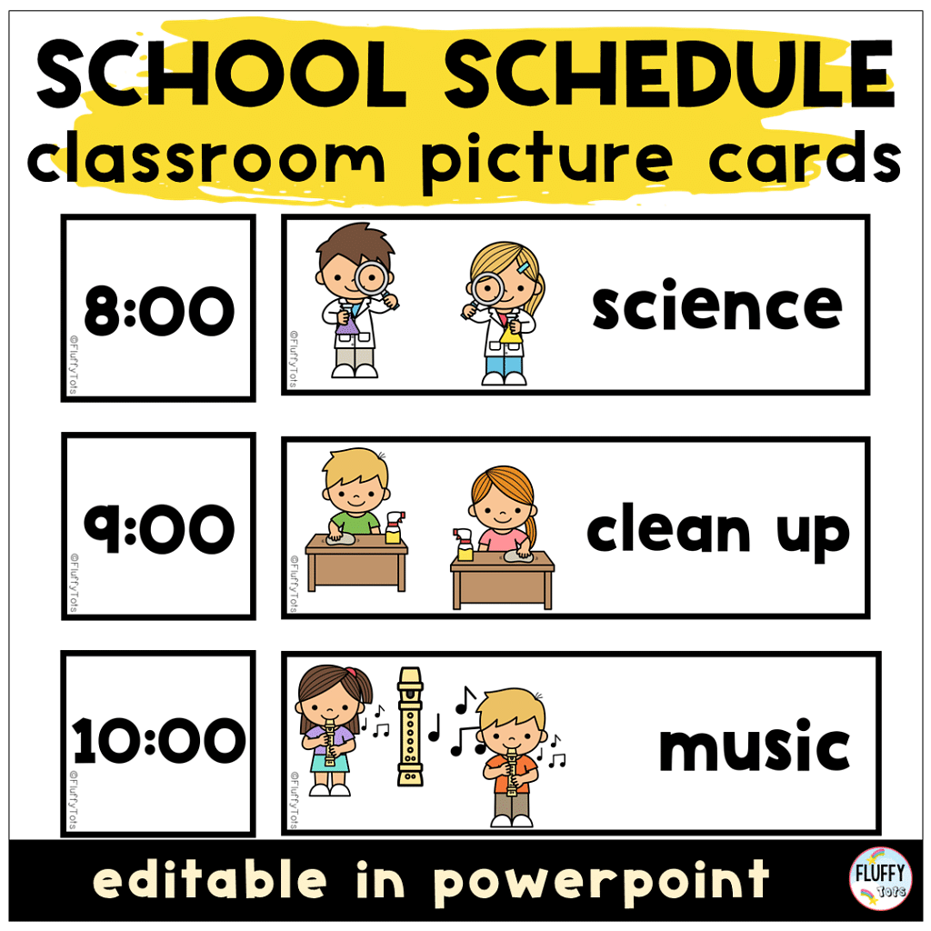 Classroom Schedule Cards with Pictures