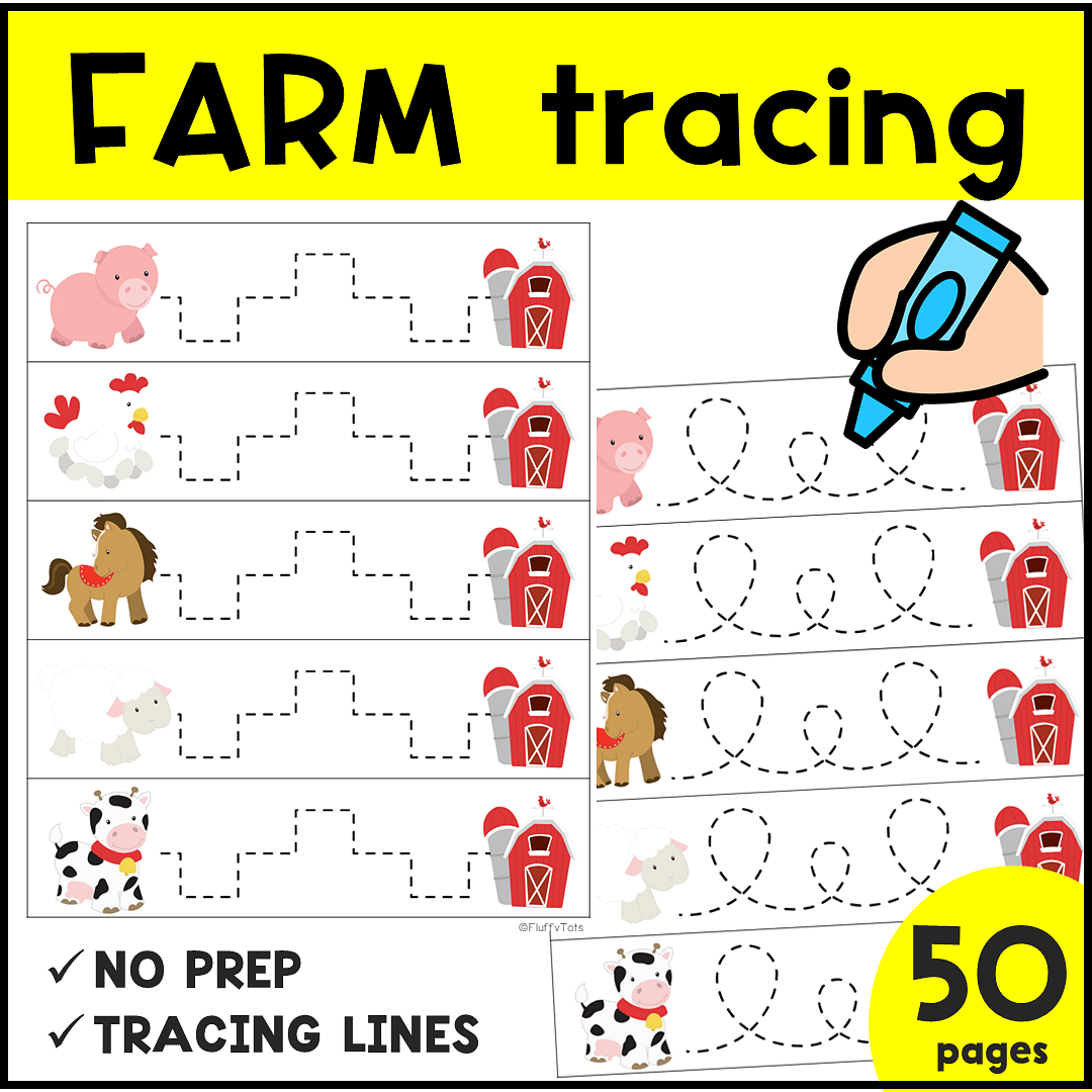 Exciting Farm Tracing Printables for Preschool and Toddler 2