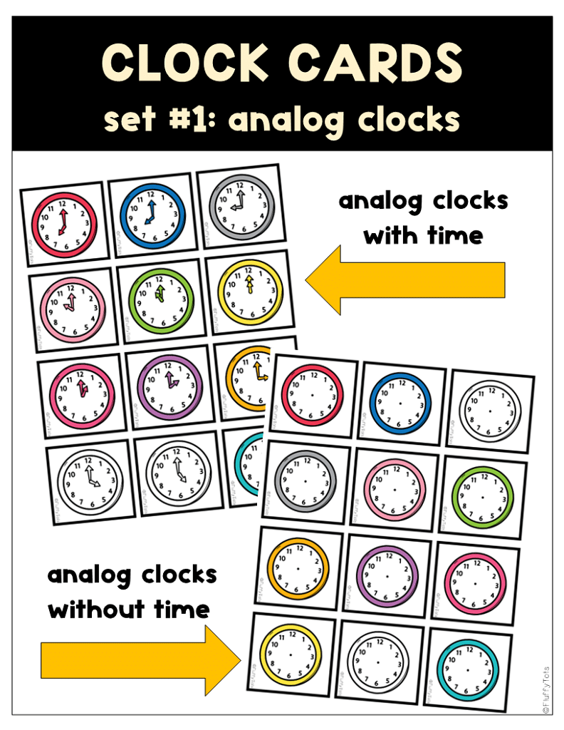 clock with Classroom Schedule Cards with Pictures