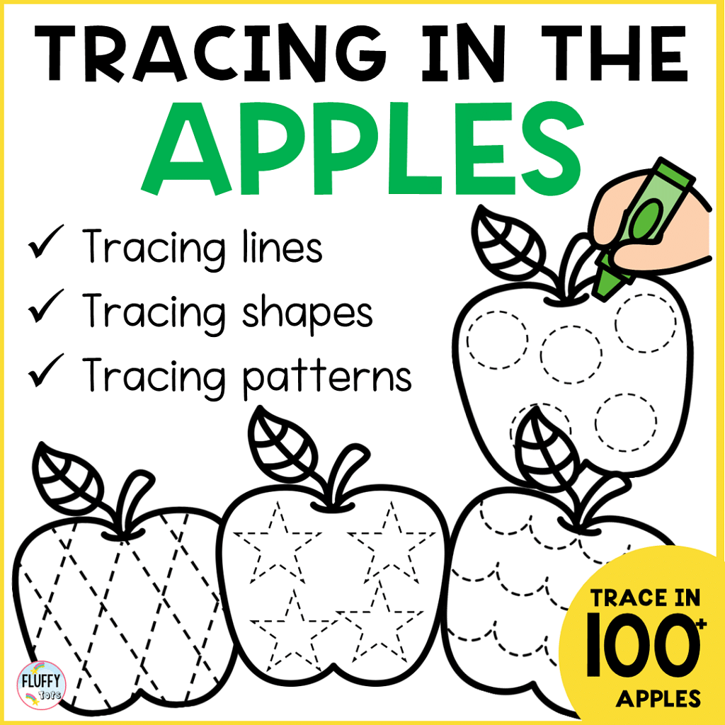 Apple Tracing Printables: FREE 6 Fun Tracing Apples 5