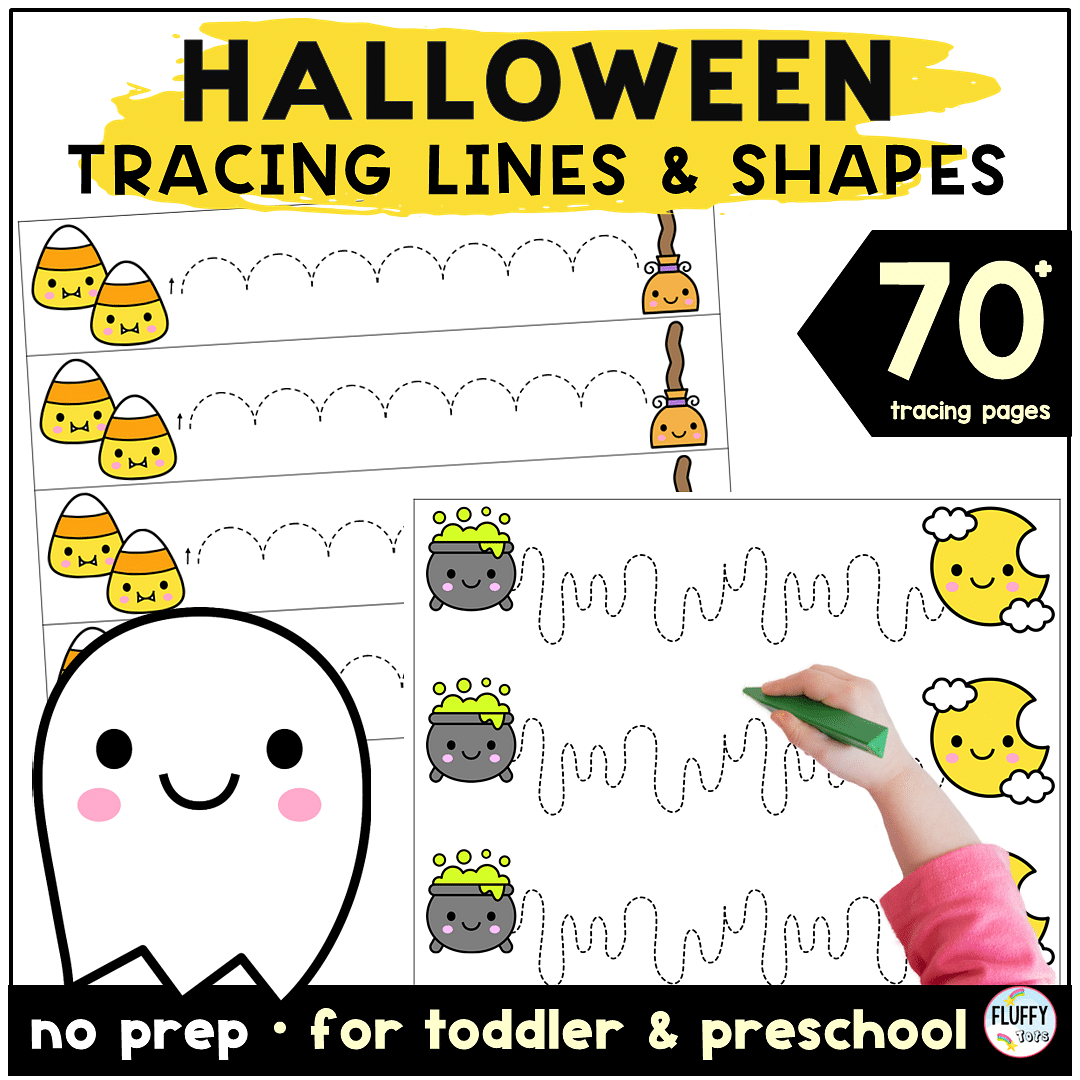 Fun 70+ Pages Non-Spooky Halloween Tracing Printable for Toddlers and Preschoolers 1