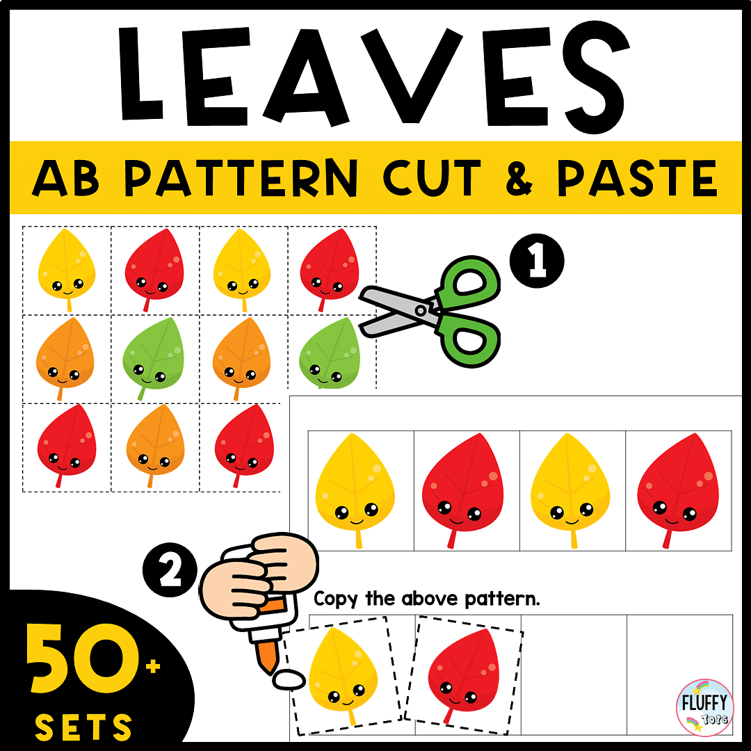 Exciting Fall Leaves Pattern Printables : FREE 2 ABAB Pattern 1