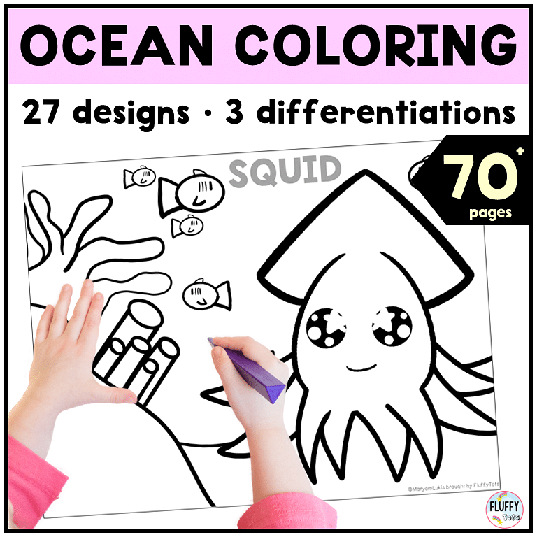 Fun 27 Coloring Pages Ocean Animals for Kids 10