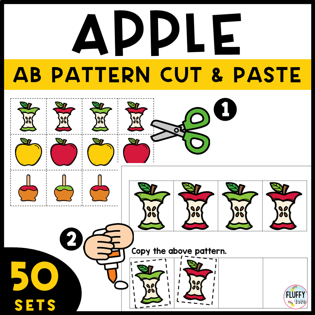 Apple Patterns Printables : FREE 4 ABAB Patterns 1