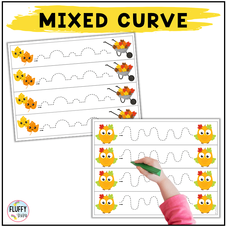 Fall leaves tracing worksheet