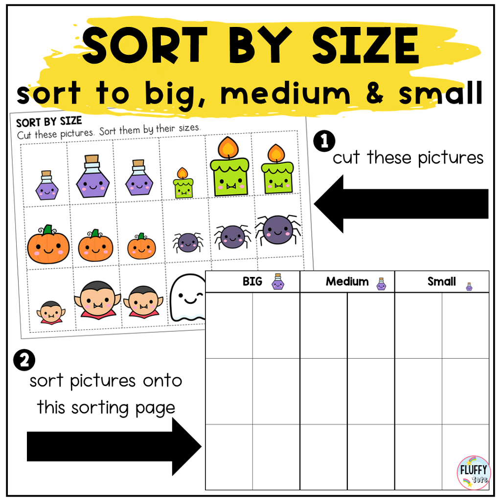 Halloween sorting activities fine motor preschool printables