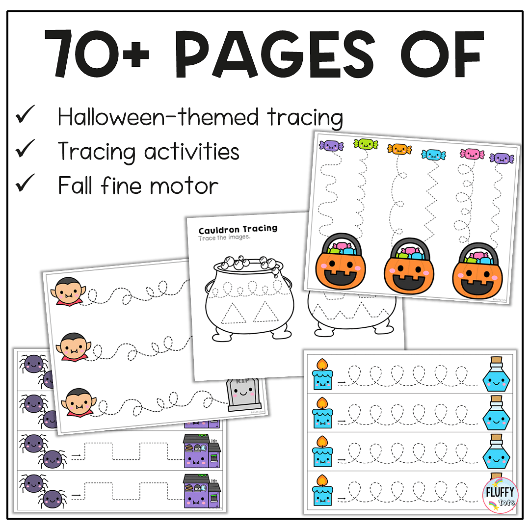 Fun 70+ Pages Non-Spooky Halloween Tracing Printable for Toddlers and Preschoolers 9