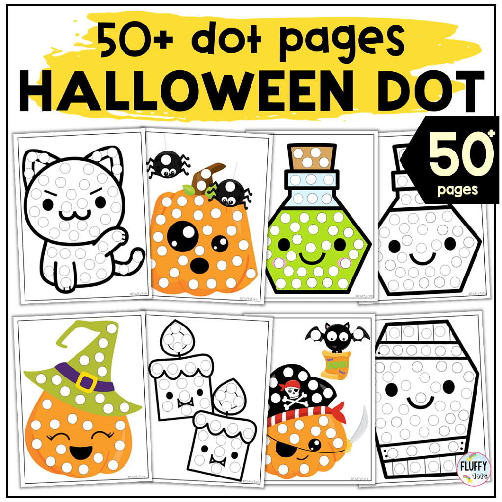 Just Print 50+ Pages Halloween Dot Printables Easy Activities 1