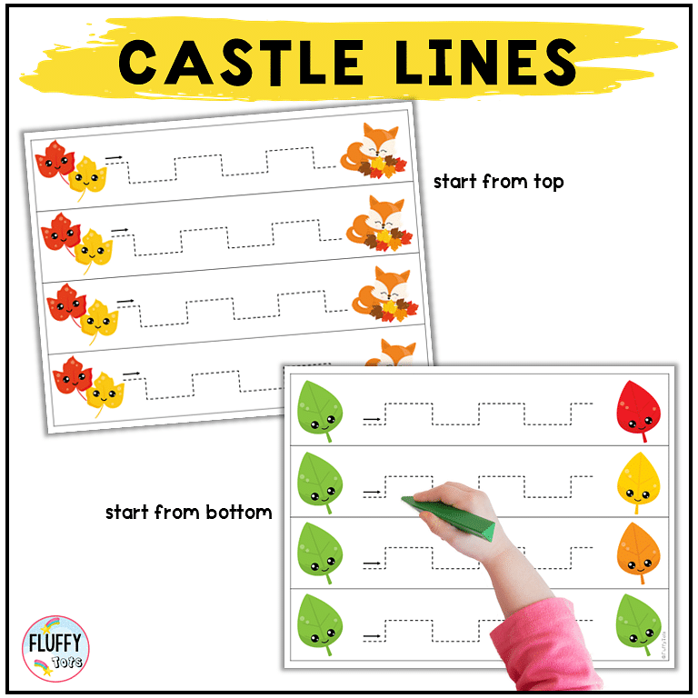 Fall leaves tracing worksheet