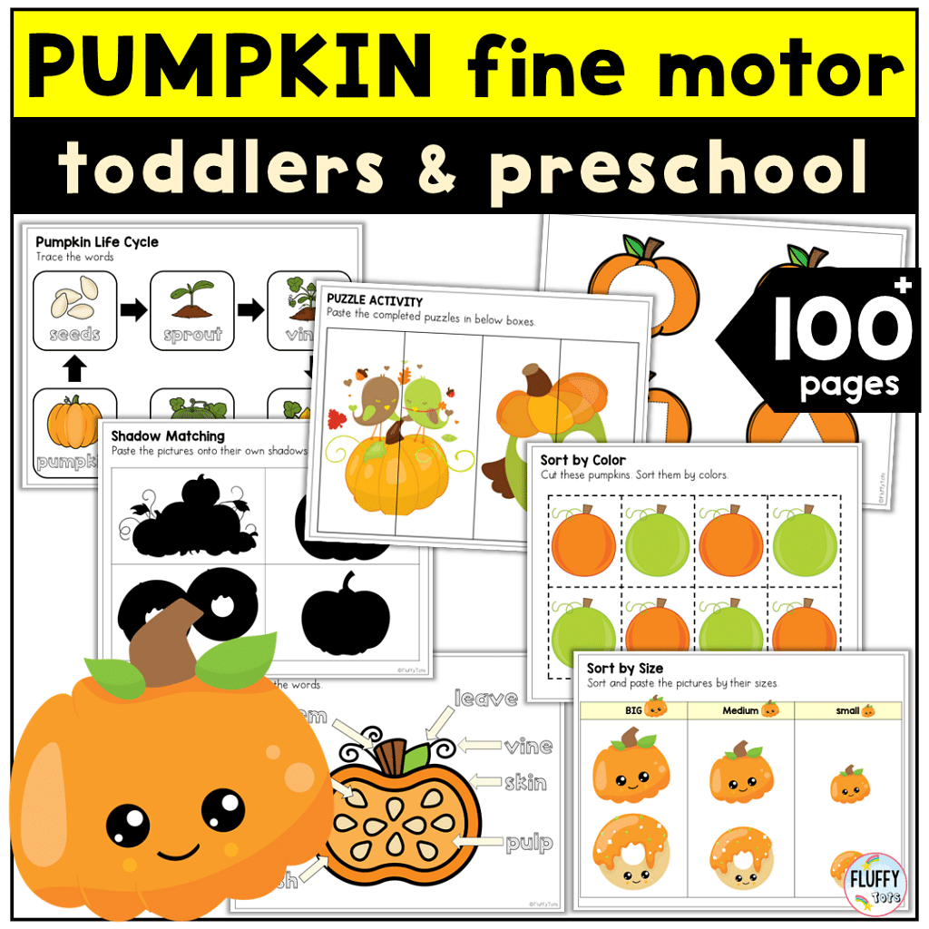 100+ Fun Pages of Ready to Use Pumpkin Printables for Preschool 1