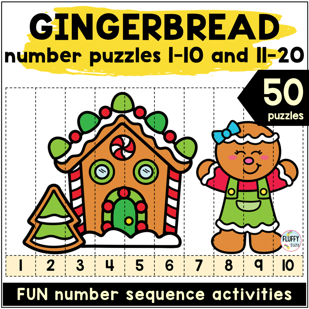 Gingerbread number puzzles 1 to 20