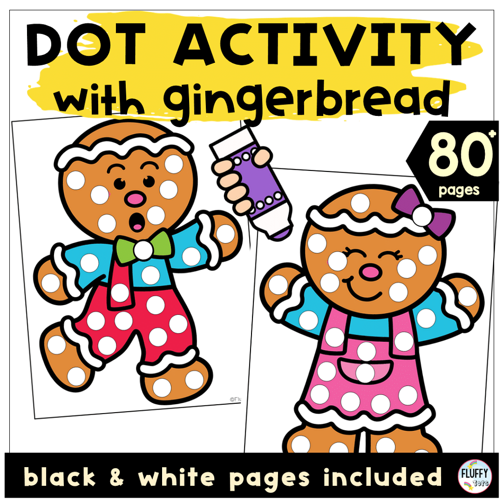 Gingerbread Dot Printable pages