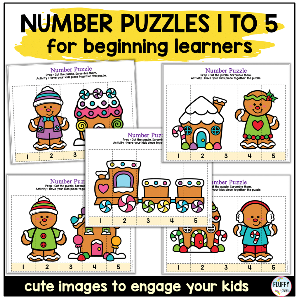 Exciting Gingerbread Number Puzzles 1 to 20 to Teach Number Order Sequence 1