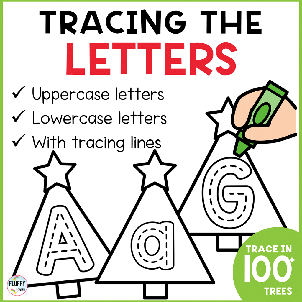 Christmas tree tracing letters